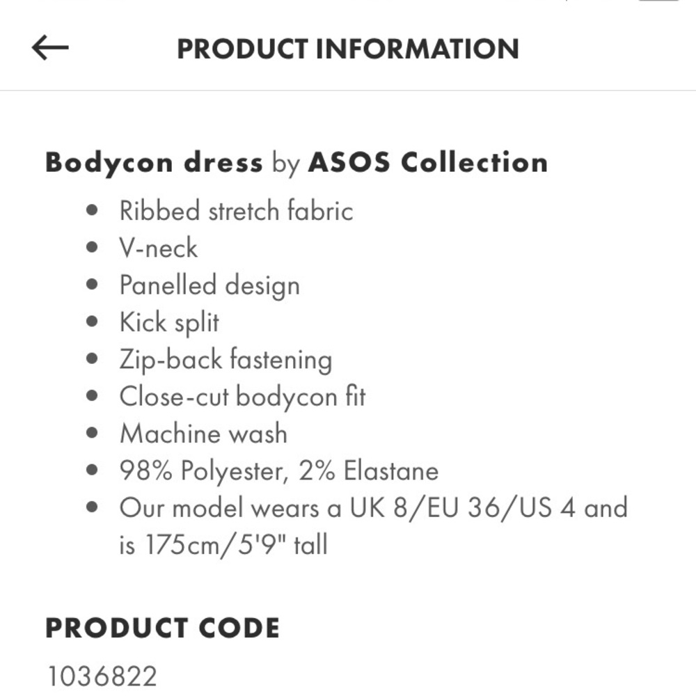 ASOS Bodycon Ribbed Dress - Picture 4 of 4